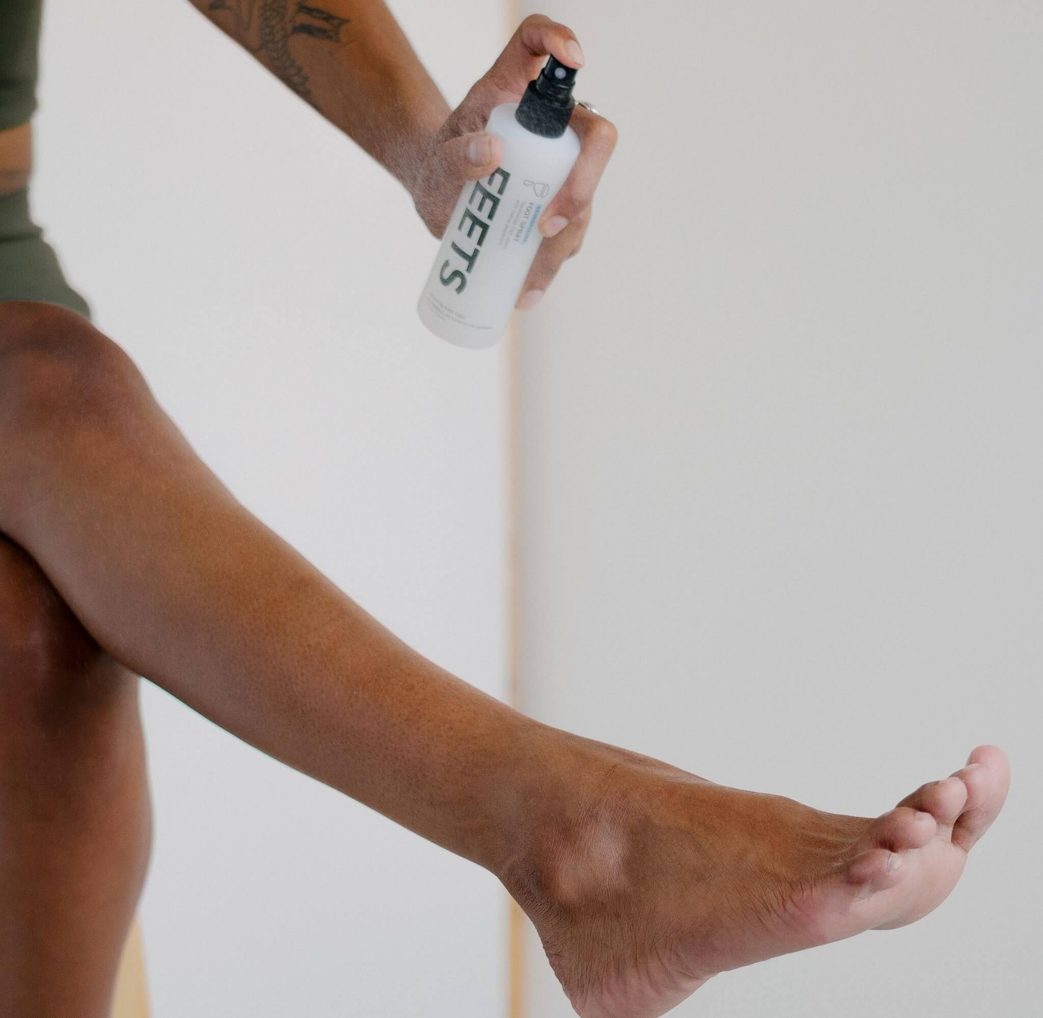 foot spray in use